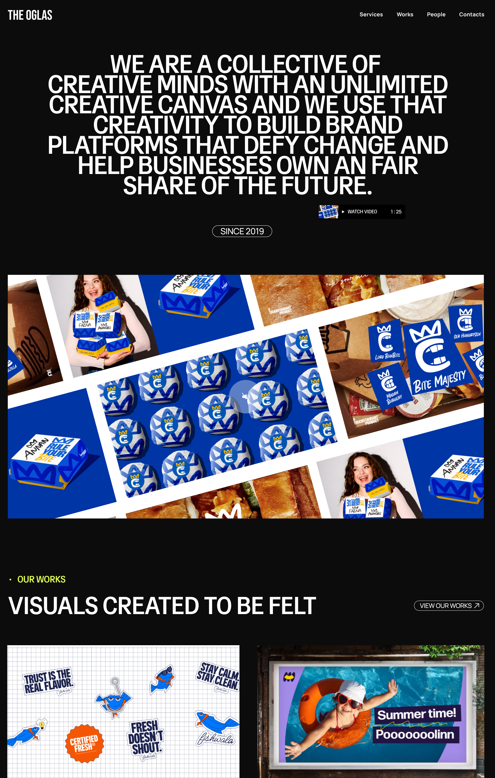 The Oglas Agency homepage design